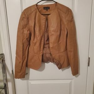 Brown Faux Leather Jacket